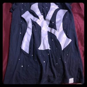 VS Pink Bling NY Yankees Tee
